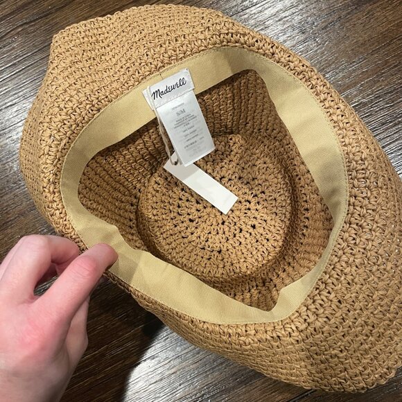 NWT Madewell Sz S/M Lantern Straw Hat Desert Dune Tan Women's NP770 - Picture 6 of 10
